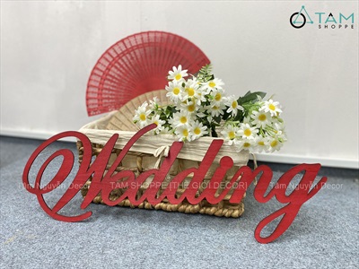 Chữ gỗ Song Hỷ tròn - Wedding nhiều kiểu [Gỗ nhẹ - Sơn thủ công] ĐK 30-40cm CHUGO-23